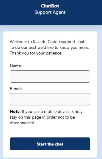 24/7 Kakadu Casino klantenservice en live chat ondersteuning