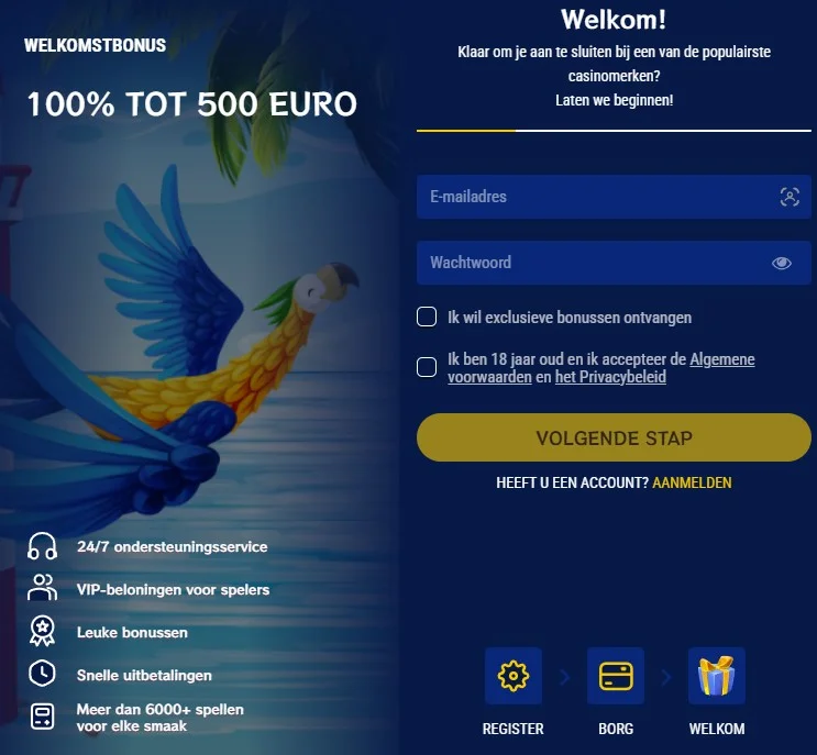 Eenvoudig en snel een account registreren bij Kakadu Casino